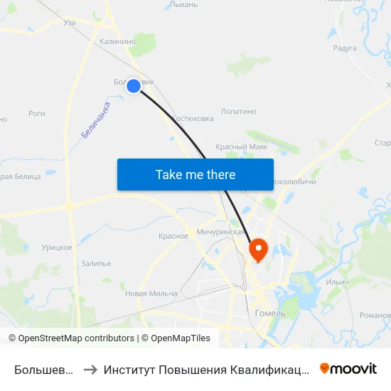Большевик to Институт Повышения Квалификации map