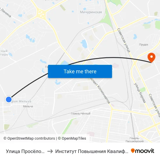 Улица Просёлочная to Институт Повышения Квалификации map