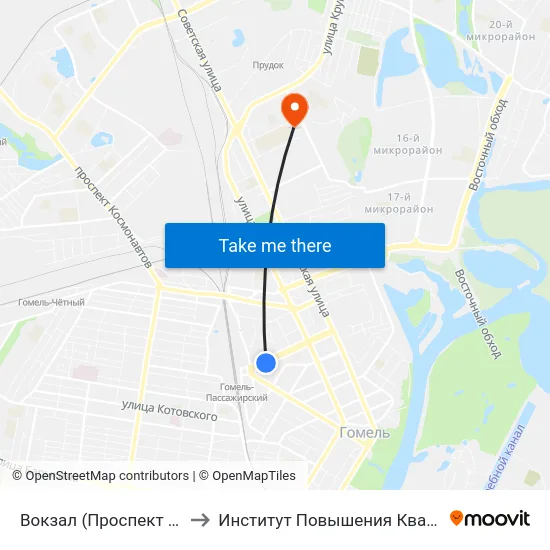Вокзал (Проспект Победы) to Институт Повышения Квалификации map