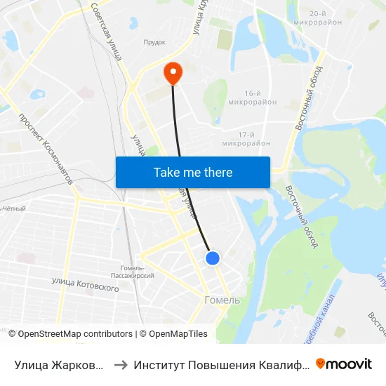 Улица Жарковского to Институт Повышения Квалификации map