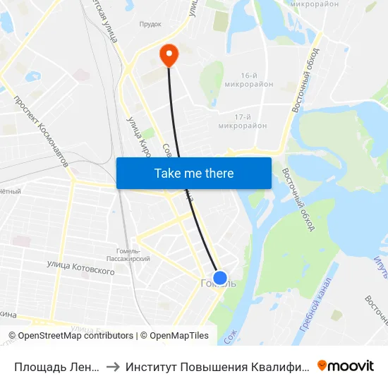 Площадь Ленина to Институт Повышения Квалификации map