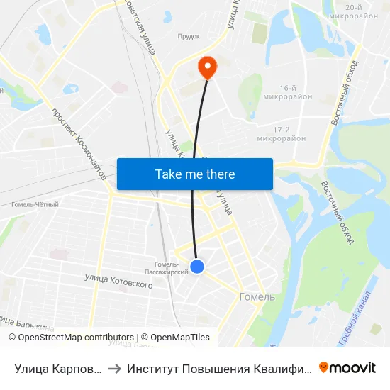 Улица Карповича to Институт Повышения Квалификации map