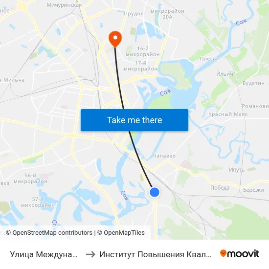 Улица Международная to Институт Повышения Квалификации map
