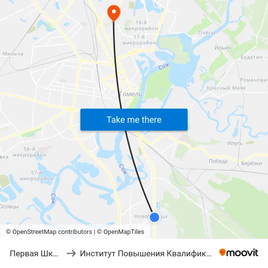 Первая Школа to Институт Повышения Квалификации map