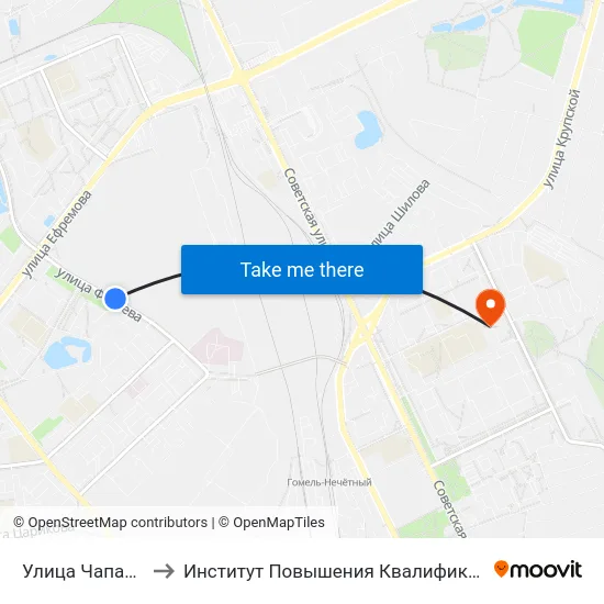 Улица Чапаева to Институт Повышения Квалификации map