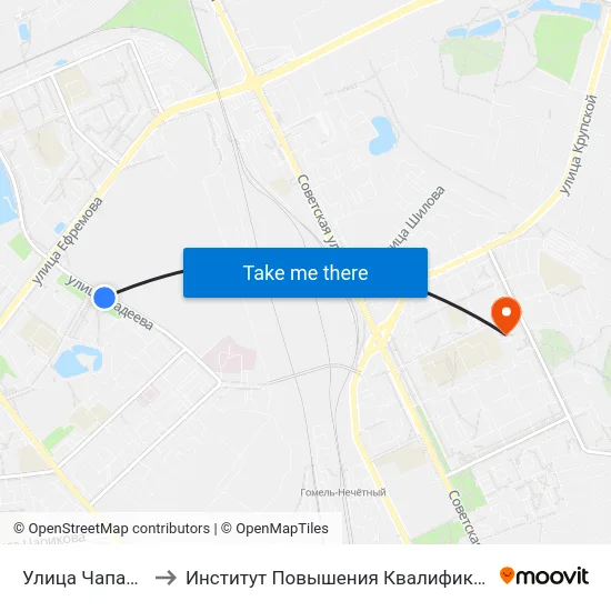 Улица Чапаева to Институт Повышения Квалификации map