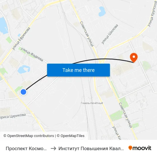 Проспект Космонавтов to Институт Повышения Квалификации map