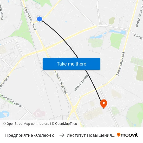 Предприятие «Салео-Гомель» (Посадка) to Институт Повышения Квалификации map