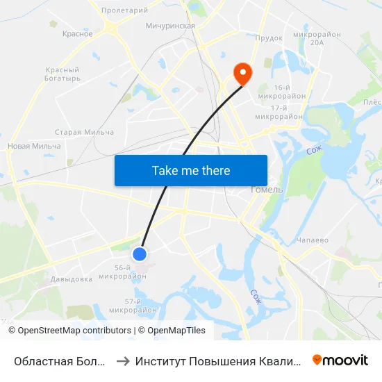 Областная Больница to Институт Повышения Квалификации map