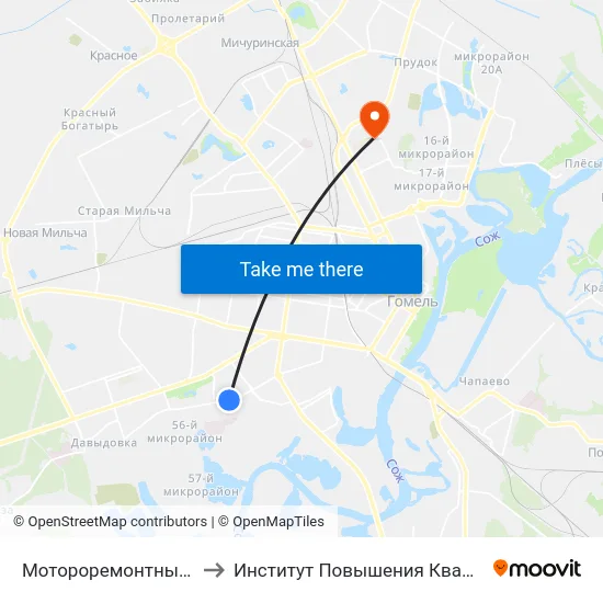 Мотороремонтный Завод to Институт Повышения Квалификации map