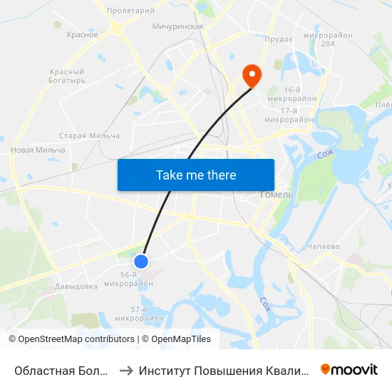 Областная Больница to Институт Повышения Квалификации map