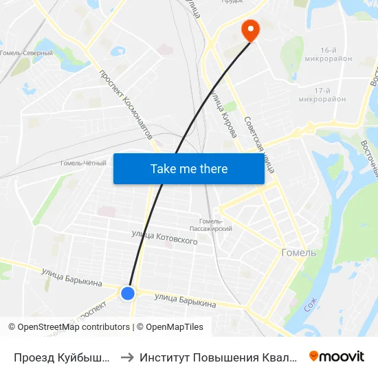 Проезд Куйбышевский to Институт Повышения Квалификации map