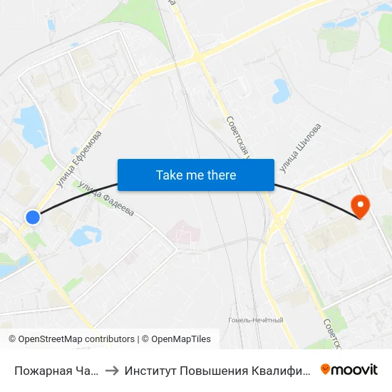 Пожарная Часть to Институт Повышения Квалификации map
