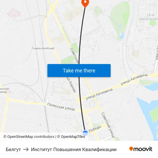 Белгут to Институт Повышения Квалификации map