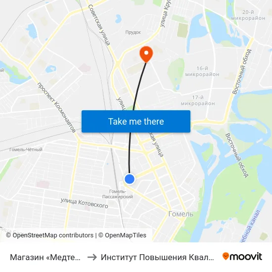 Магазин «Медтехника» to Институт Повышения Квалификации map