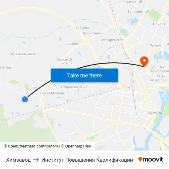 Химзавод to Институт Повышения Квалификации map