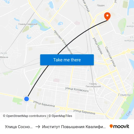Улица Сосновая to Институт Повышения Квалификации map