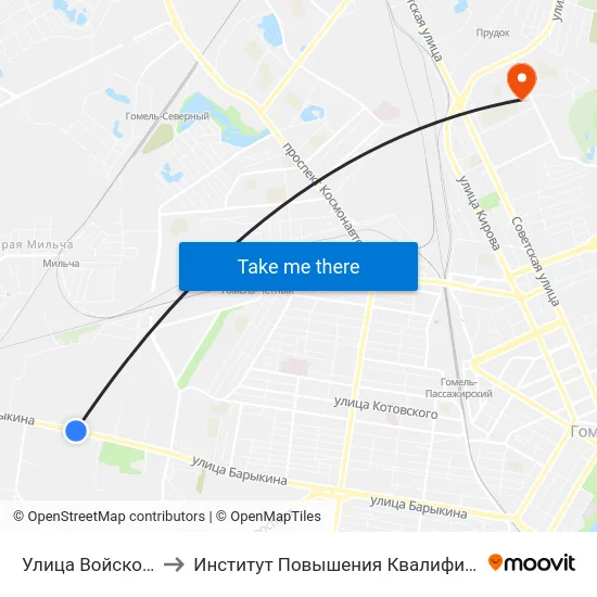 Улица Войсковая to Институт Повышения Квалификации map
