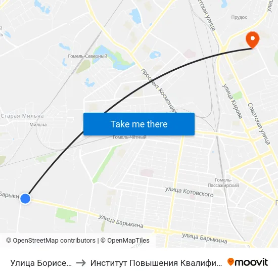 Улица Борисенко to Институт Повышения Квалификации map