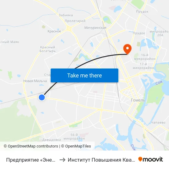 Предприятие «Энергосбыт» to Институт Повышения Квалификации map