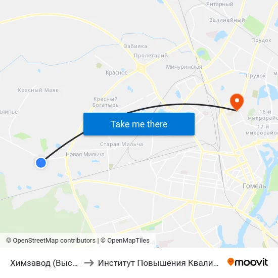 Химзавод (Высадка) to Институт Повышения Квалификации map