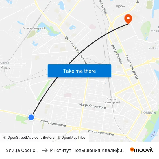Улица Сосновая to Институт Повышения Квалификации map