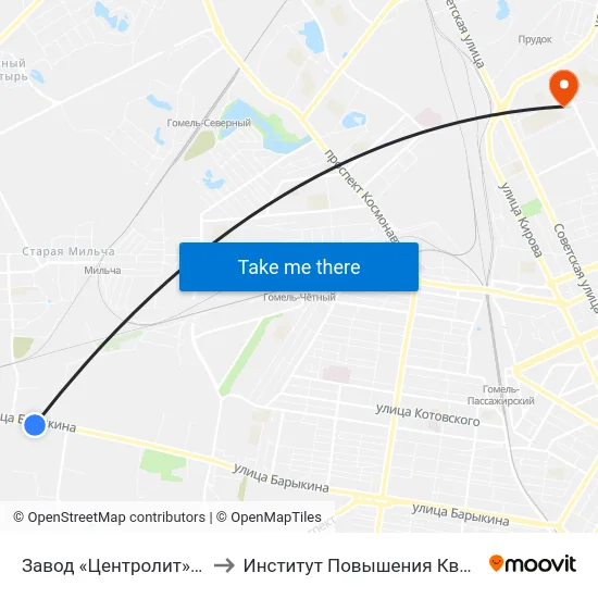 Завод «Центролит» (Кольцо) to Институт Повышения Квалификации map