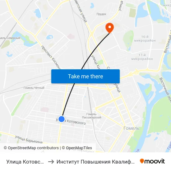 Улица Котовского to Институт Повышения Квалификации map