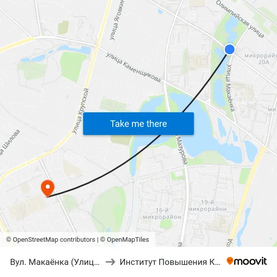 Вул. Макаёнка (Улица Макаёнка) to Институт Повышения Квалификации map