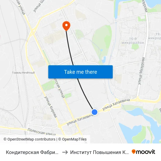 Кондитерская Фабрика «Спартак» to Институт Повышения Квалификации map