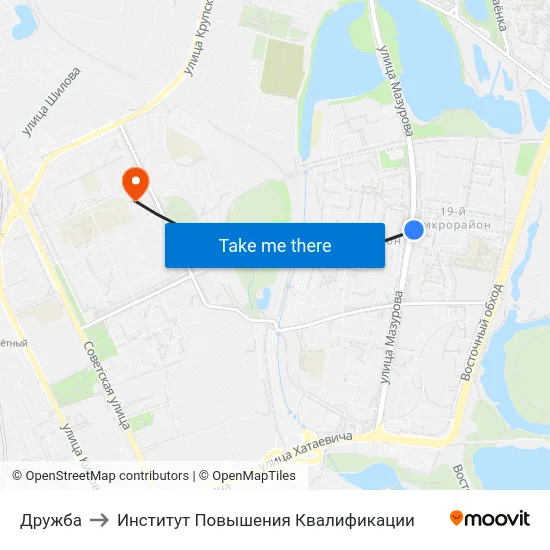 Дружба to Институт Повышения Квалификации map