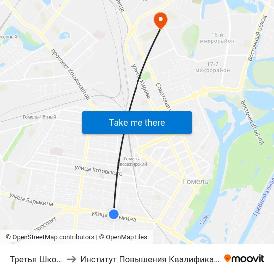 Третья Школа to Институт Повышения Квалификации map