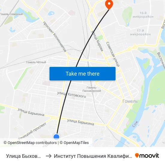 Улица Быховская to Институт Повышения Квалификации map