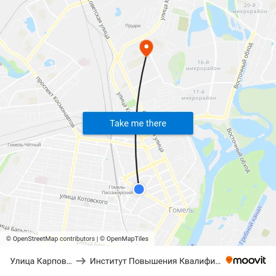 Улица Карповича to Институт Повышения Квалификации map