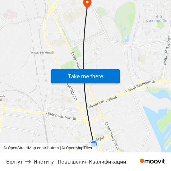 Белгут to Институт Повышения Квалификации map