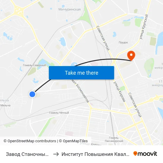 Завод Станочных Узлов to Институт Повышения Квалификации map