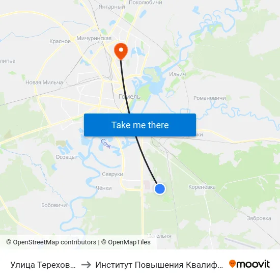 Улица Тереховская to Институт Повышения Квалификации map