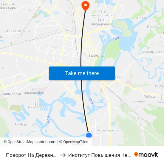 Поворот На Деревню Севруки to Институт Повышения Квалификации map