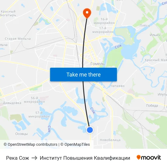 Река Сож to Институт Повышения Квалификации map
