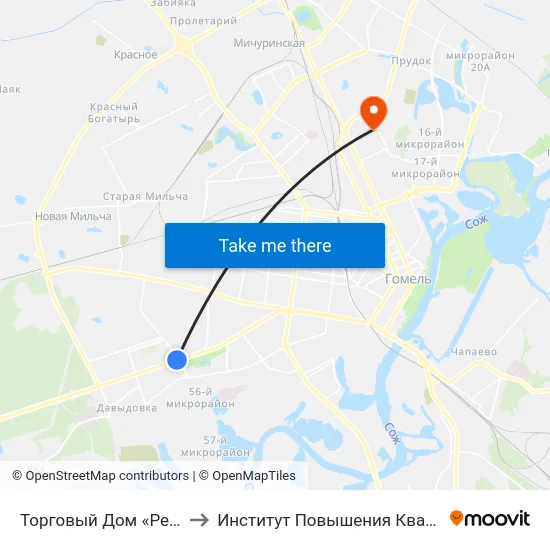 Торговый Дом «Речицкий» to Институт Повышения Квалификации map