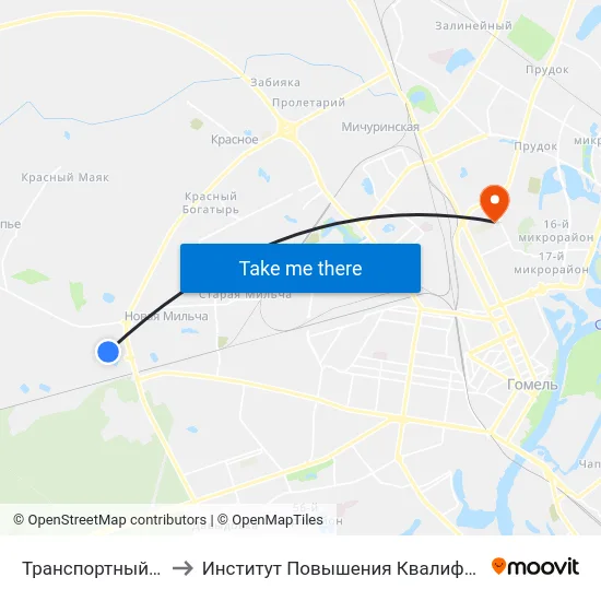 Транспортный Цех to Институт Повышения Квалификации map