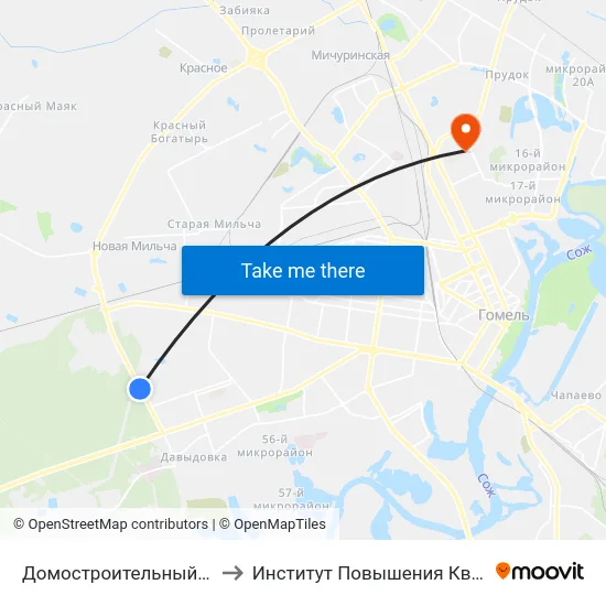 Домостроительный Комбинат to Институт Повышения Квалификации map