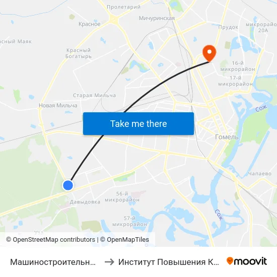 Машиностроительный Колледж to Институт Повышения Квалификации map