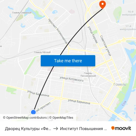 Дворец Культуры «Фестивальный» to Институт Повышения Квалификации map