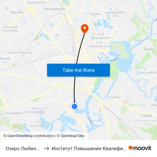 Озеро Любенское to Институт Повышения Квалификации map