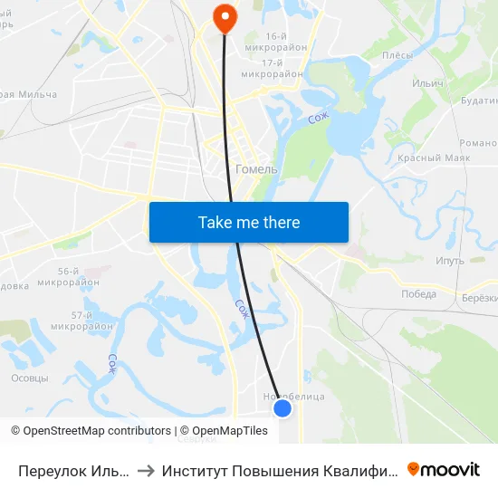 Переулок Ильича to Институт Повышения Квалификации map