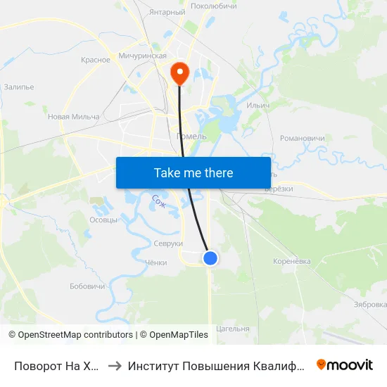 Поворот На Химы to Институт Повышения Квалификации map