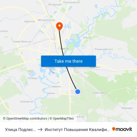 Улица Подлесная to Институт Повышения Квалификации map
