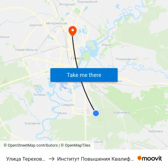 Улица Тереховская to Институт Повышения Квалификации map