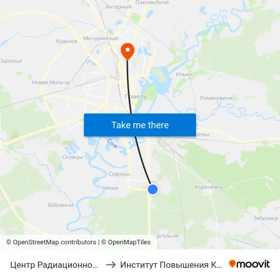 Центр Радиационной Медицины to Институт Повышения Квалификации map